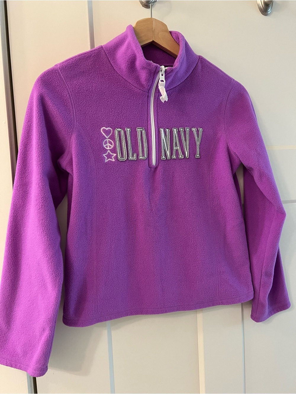 Girls Old Navy Girls' Bright Purple Half-Zip Fleece Pullover- Size Large